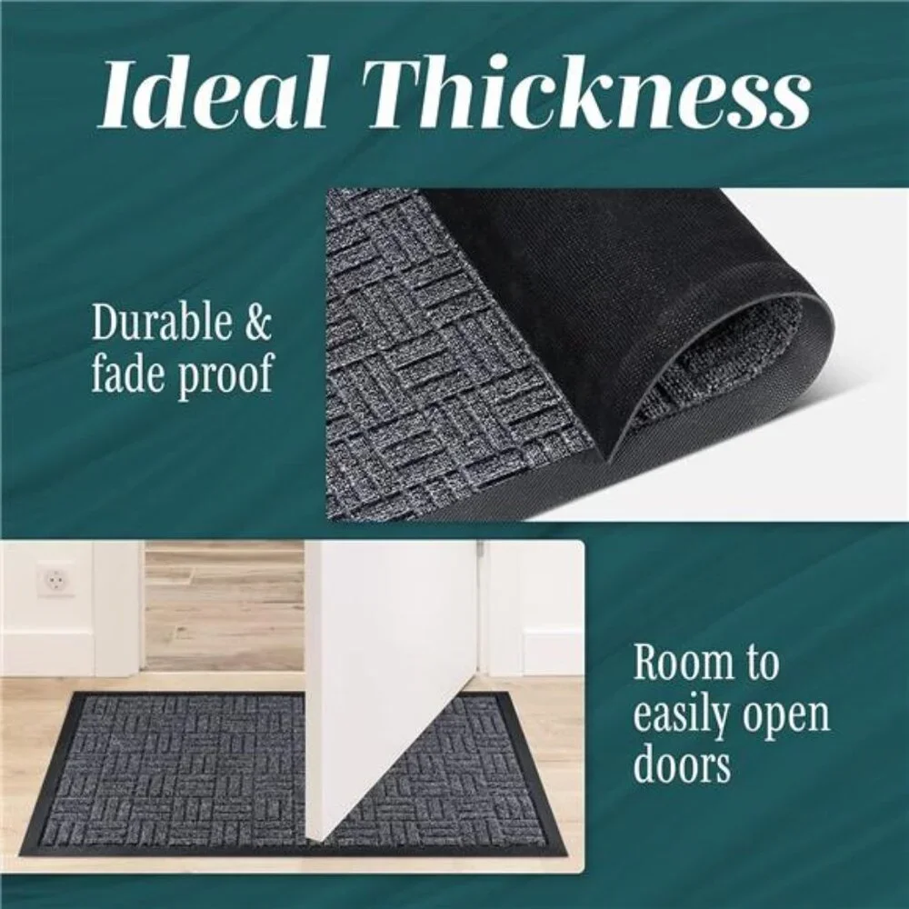 Front Door Mats, 2 Pc Set, 29.5 x 17, All Weather Entry and Back Yard, Indoor